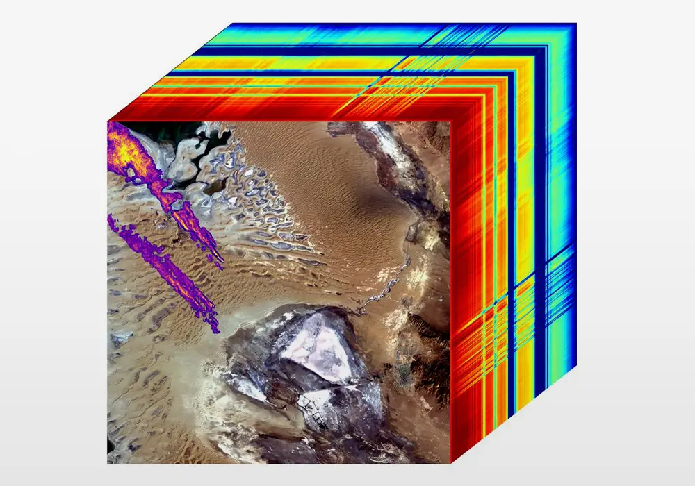 3-dimensional data cube with methane emission.